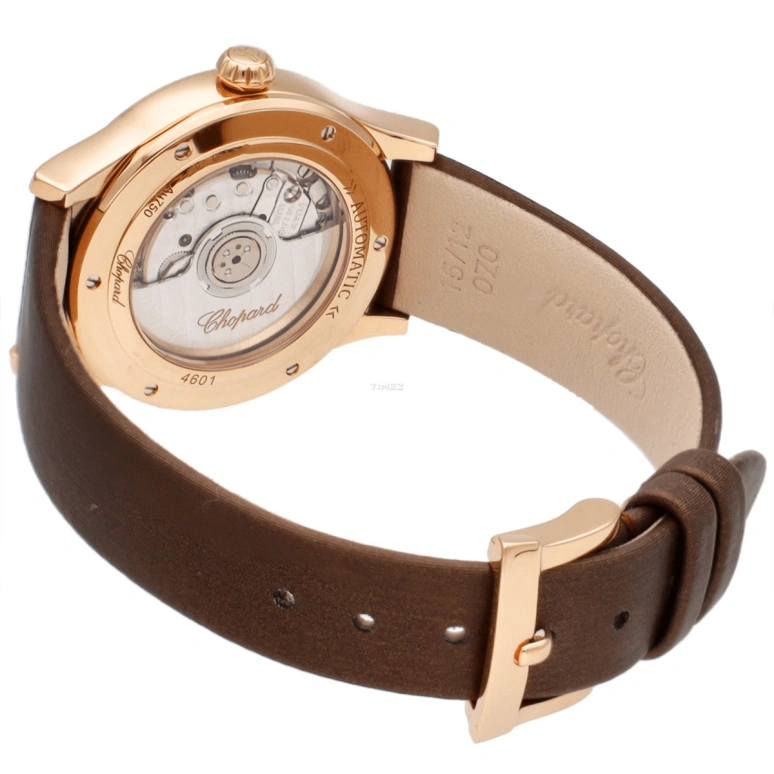 Chopard,Classic 30mm,30mm,Red Gold,Coffee,Handwound,Day,Sapphire,Crystal Glass,129414,129414-5404
