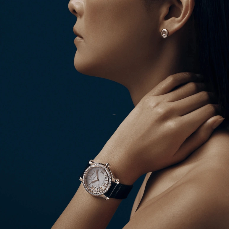 Chopard,Happy Diamonds 36mm,36mm,Rose Gold,Silver,Automatic,Day,38hours,274808,274808-5003