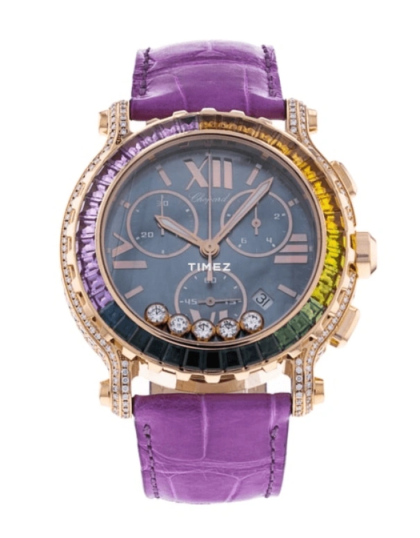 Chopard,Happy Sport 42mm,42mm,Rose Gold,Grey,Multi-Color,Quartz,Chronograph,Day,283582,283582-5017