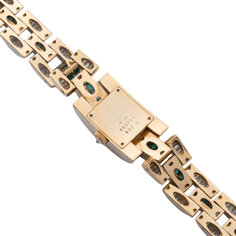 Chopard,La Strada 19mm,19mm,Yellow Gold,Green,Quartz,Rectangular,Gold,433 2,433 2-emerald