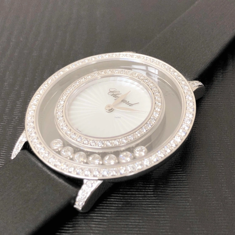 Chopard,Happy Diamonds 32mm,32mm,Stainless Steel,White,Quartz,Sapphire,Round,209429,209429-1201