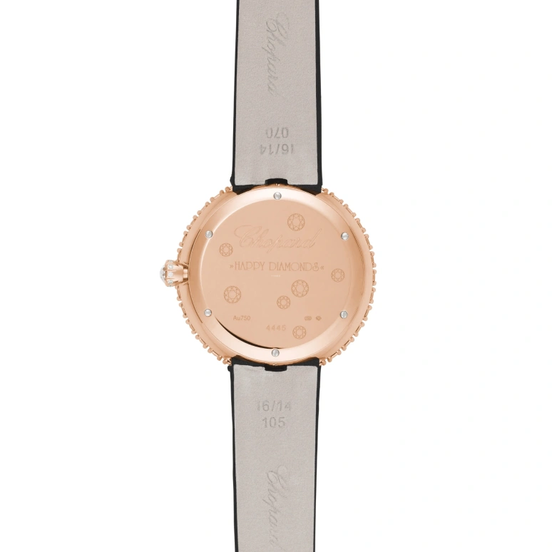 Chopard,Happy Diamonds 36mm,36mm,Rose Gold,White,Quartz,Sapphire,Crystal Glass,Round,204445,204445-5001