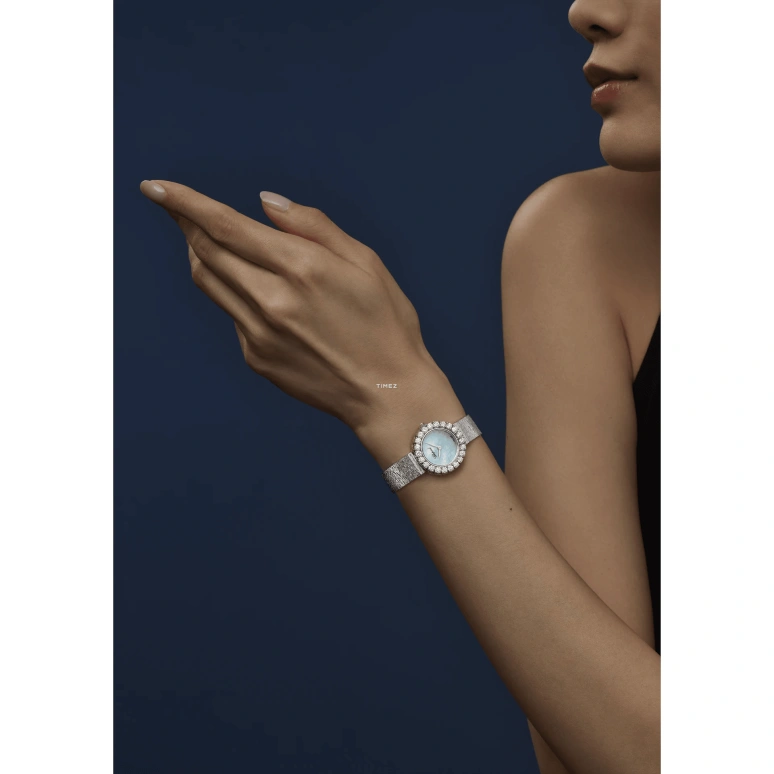 Chopard,L'HEURE DU DIAMANT 26mm,26mm,White Gold,Blue,Handwound,Sapphire,Crystal Glass,Round,10A178,10A178-1314