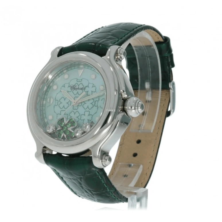 Chopard,Happy Sport 39mm,39mm,Stainless Steel,Green,Quartz,Day,Sapphire,Crystal Glass,28,28/8426-3001