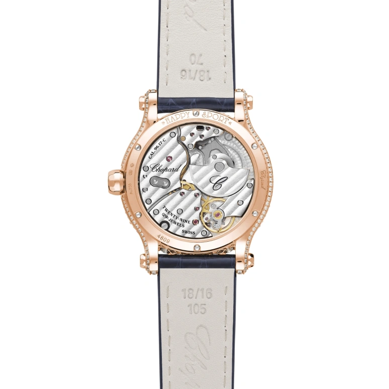 Chopard,Happy Sport 36mm,36mm,Rose Gold,White,Automatic,65hours,In-house Caliber,274809,274809-5001