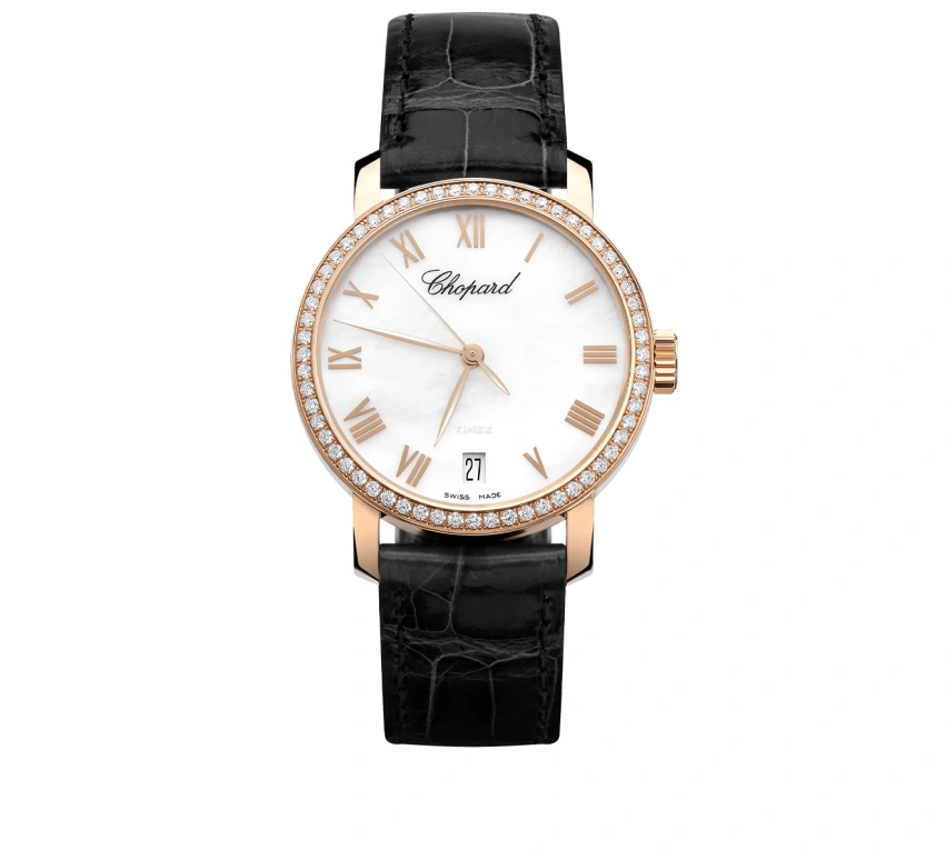 Chopard,Classic 33mm,33mm,Yellow Gold,White,Automatic,Day,Sapphire,134200,134200-0001