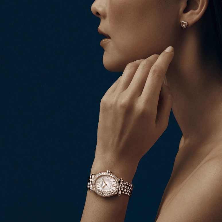 Chopard,Happy Sport 31.31x29mm,31.31x29mm,Rose Gold,Blue,Silver,Automatic,42hours,In-house Caliber,275362,275362-5005
