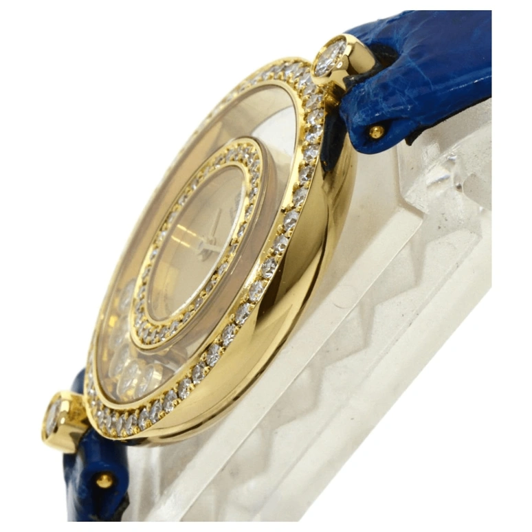 Chopard,Happy Diamonds 24mm,24mm,Yellow Gold,Champagne,Quartz,Sapphire,Round,20,20/3957 Gold