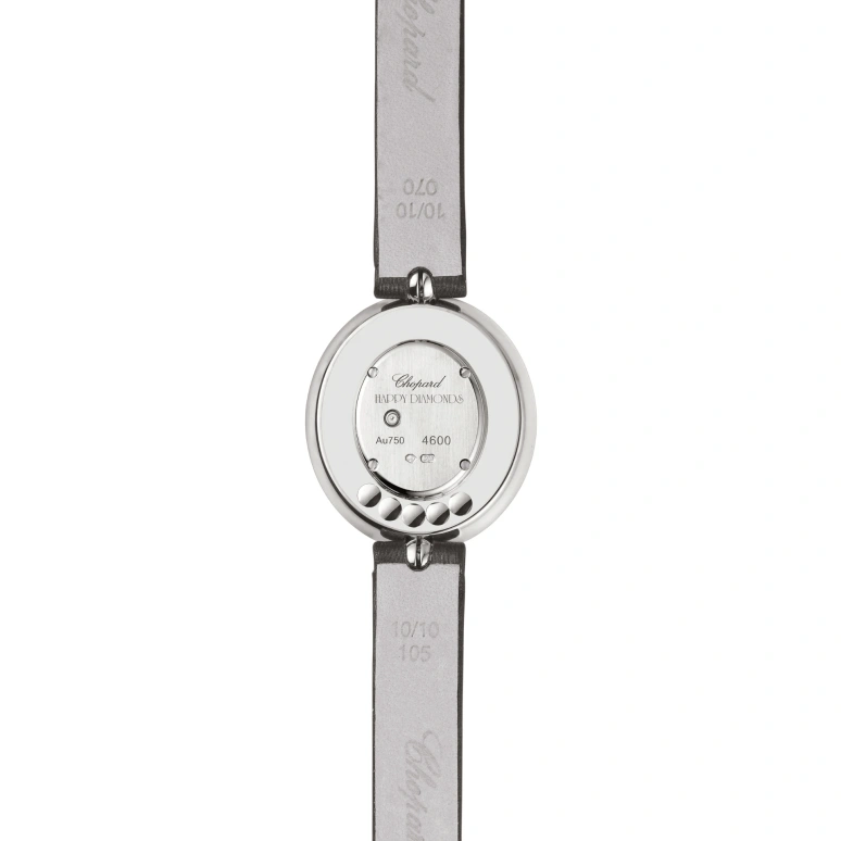 Chopard,Happy Diamonds 28.80x25.80mm,28.80x25.80mm,White Gold,White,Quartz,Sapphire,Crystal Glass,Oval,204292,204292-1301