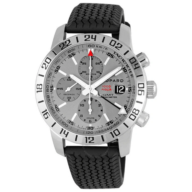 Chopard,Mille Miglia 44mm,44mm,Stainless Steel,Silver,Grey,Automatic,Chronograph,Day,Dule Time,168992,168992-3022