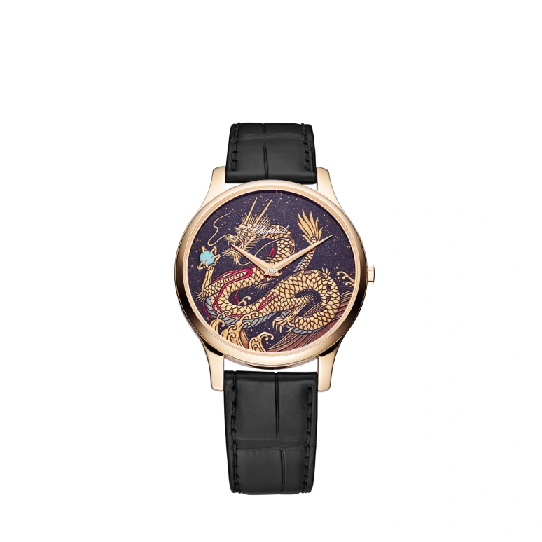 Chopard,L.U.C 39.50mm,39.50mm,Rose Gold,Rose Gold,Black,Automatic,Sapphire,Crystal Glass,Round,161902,161902-5079