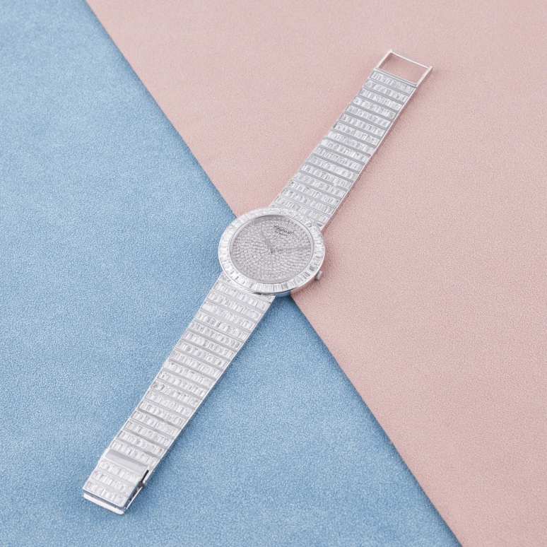 Chopard,Other 35mm,35mm,White Gold,Silver,Quartz,Sapphire,Crystal Glass,Round,868,868/1