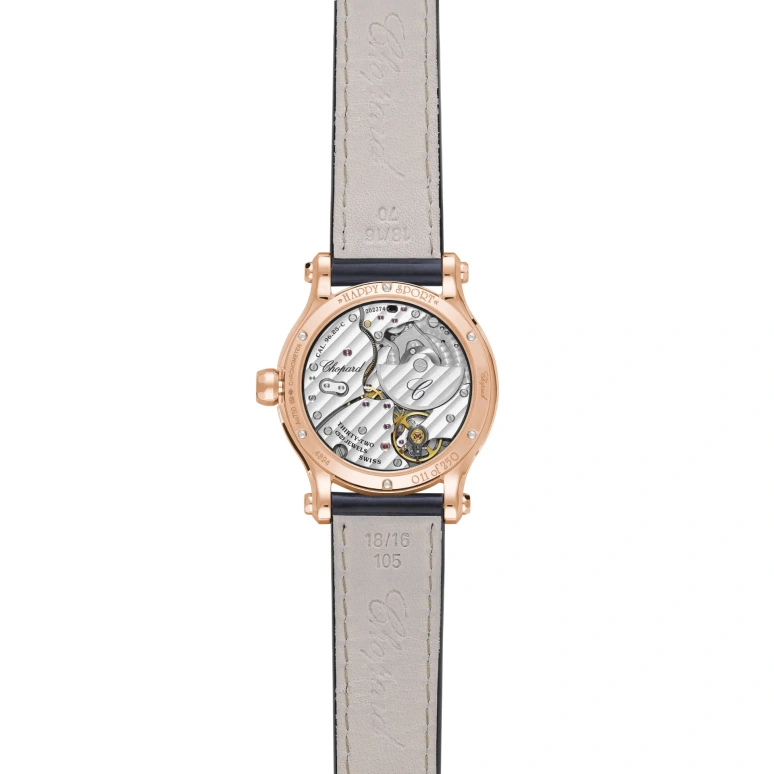Chopard,Happy Sport 36mm,36mm,Rose Gold,Blue,Automatic,65hours,In-house Caliber,274894,274894-5001