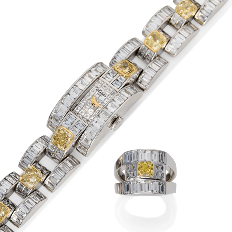 Chopard,La Strada 18.50mm,18.50mm,White Gold,Silver,Quartz,Sapphire,Rectangular,416627,416627-9001
