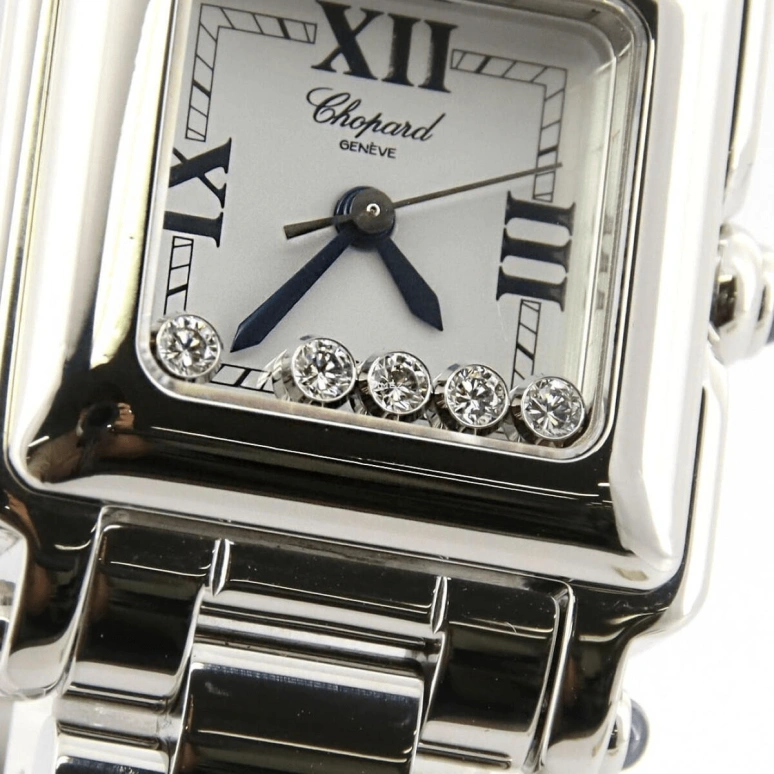 Chopard,Happy Diamonds 22.50x22.50mm,22.50x22.50mm,Stainless Steel,White,Quartz,Sapphire,Square,278893,278893-3006