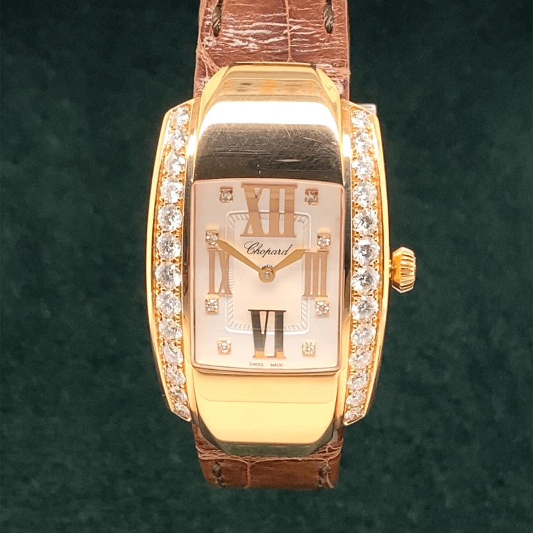 Chopard,La Strada 44.80x26.10mm,44.80x26.10mm,Rose Gold,Silver White,Quartz,Sapphire,Crystal Glass,Other,419402,419402-5004