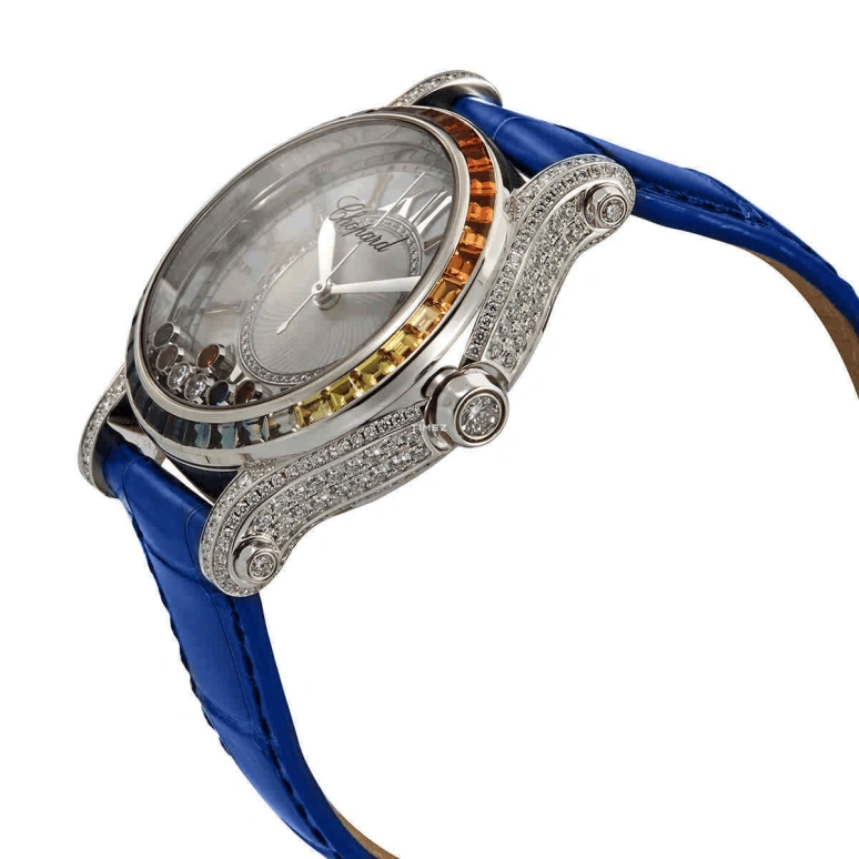 Chopard,Happy Diamonds 36mm,36mm,White Gold,White,Automatic,Sapphire,Crystal Glass,Round,274891,274891-1007