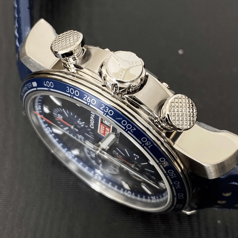 Chopard,Mille Miglia 44mm,44mm,Stainless Steel,Luminous,White,Blue,Red,Automatic,Chronograph,Day,168571,168571-3007