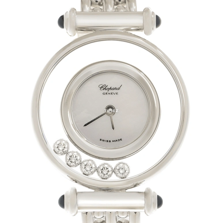 Chopard,Happy Diamonds 25mm,25mm,White Gold,White,Quartz,Round,Silver,204780,204780-1018
