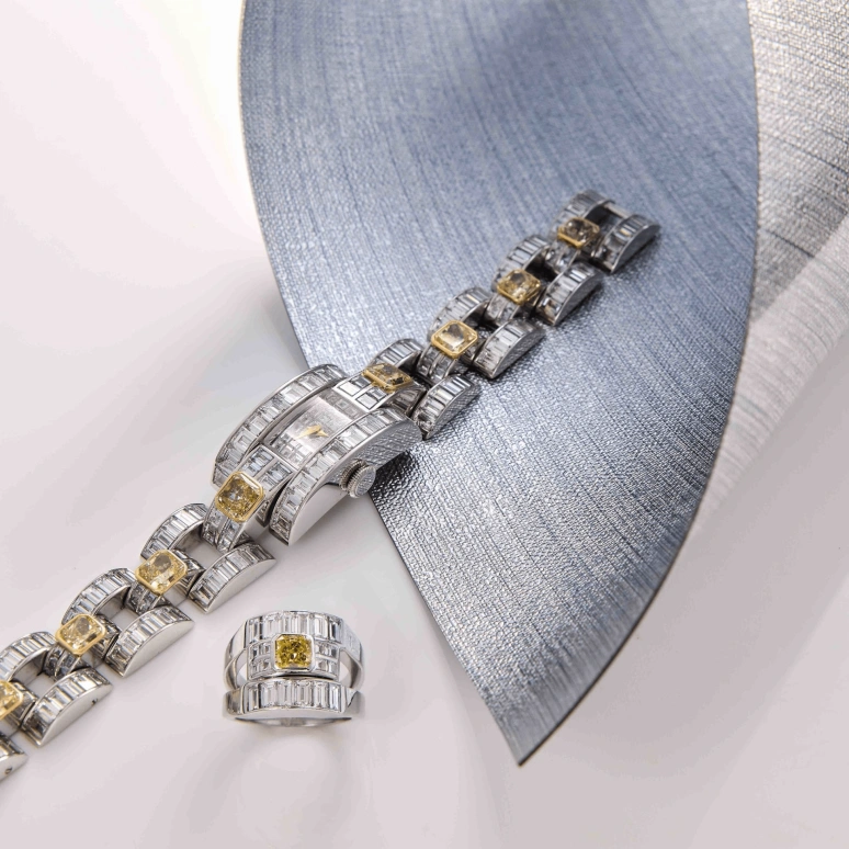 Chopard,La Strada 18.50mm,18.50mm,White Gold,Silver,Quartz,Sapphire,Rectangular,416627,416627-9001