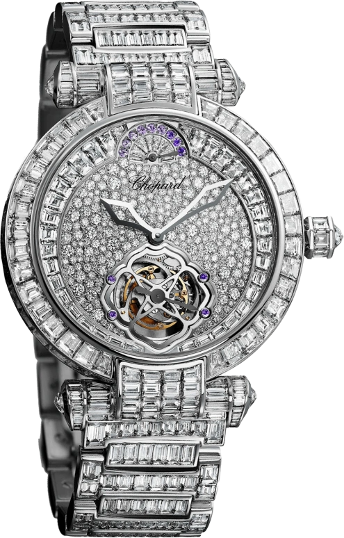 Chopard,IMPERIALE 42mm,42mm,White Gold,Silver,Handwound,Power Reserve Indicator,Tourbillon,384250,384250-1002