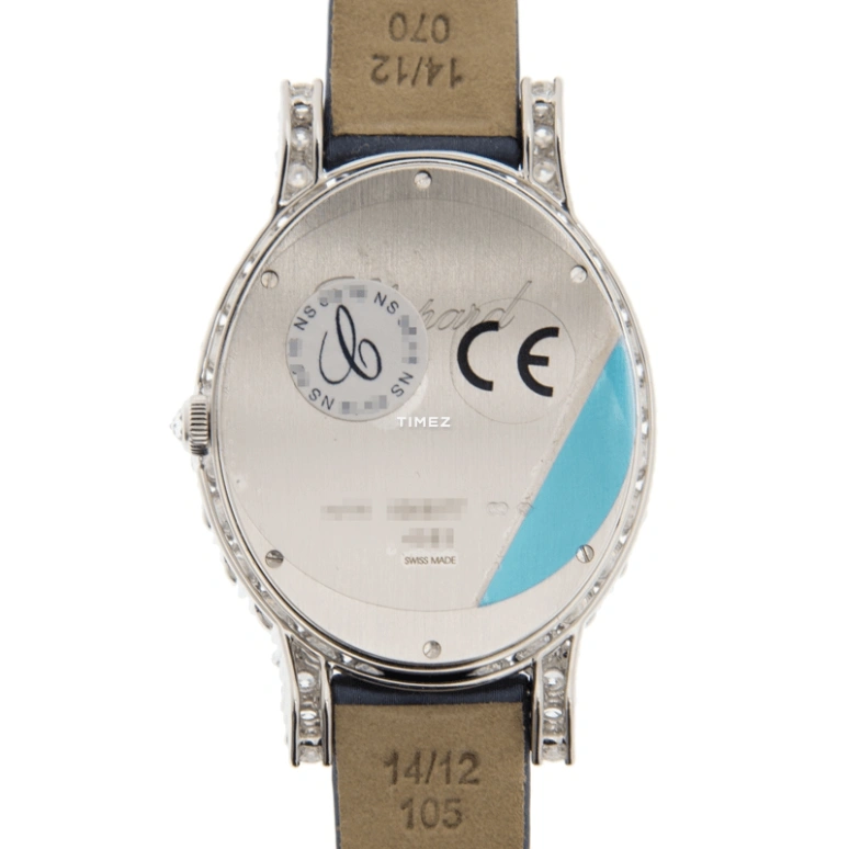 Chopard,Happy Diamonds 40x34.10mm,40x34.10mm,White Gold,White,Quartz,Sapphire,Crystal Glass,Oval,139383,139383-1001