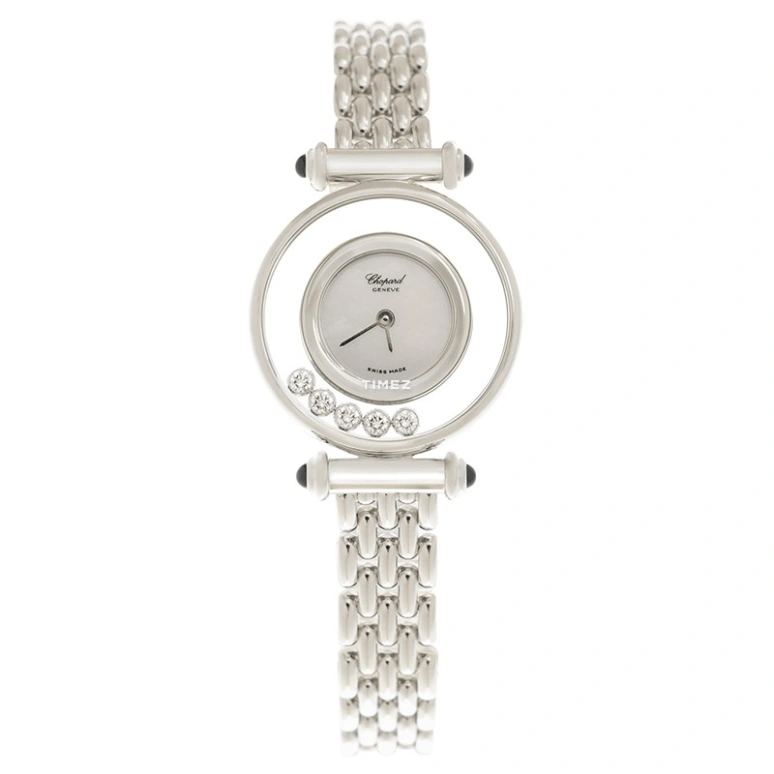 Chopard,Happy Diamonds 25mm,25mm,White Gold,White,Quartz,Round,Silver,204780,204780-1018