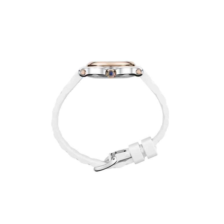 Chopard,Happy Sport 30mm,30mm,Stainless Steel,Rose Gold,White,Sapphire,Crystal Glass,Rose Gold,278590,278590-6001
