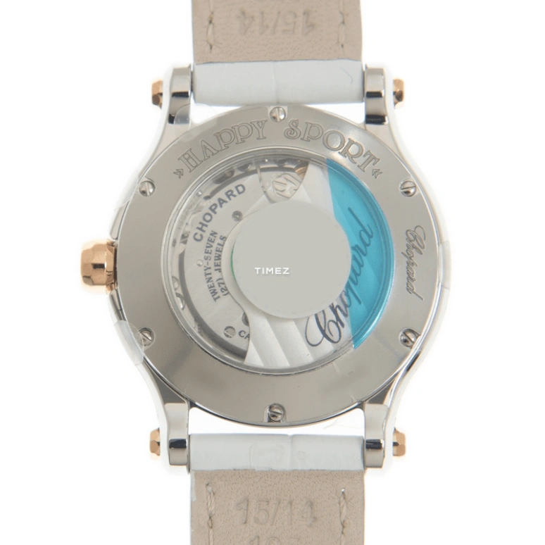 Chopard,Happy Sport 30mm,30mm,Stainless Steel,Rose Gold,Silver,Automatic,Sapphire,Round,278573,278573-6028