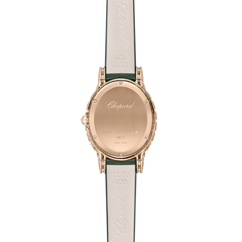 Chopard,L'HEURE DU DIAMANT 34.20x29.40mm,34.20x29.40mm,Rose Gold,Green,Quartz,Sapphire,Crystal Glass,Tonneau,139384,139384-5011