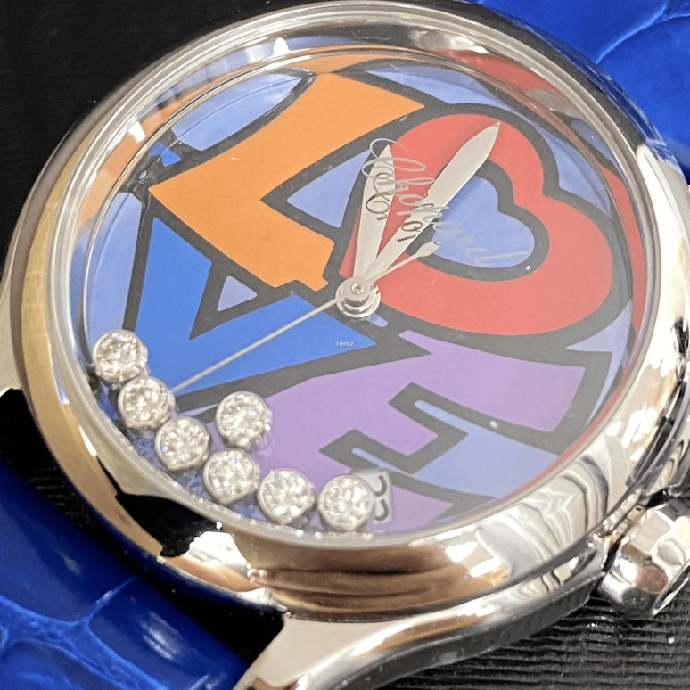 Chopard,Happy Diamonds 36mm,36mm,Stainless Steel,Blue,Automatic,Day,Sapphire,Crystal Glass,278559,278559-3020