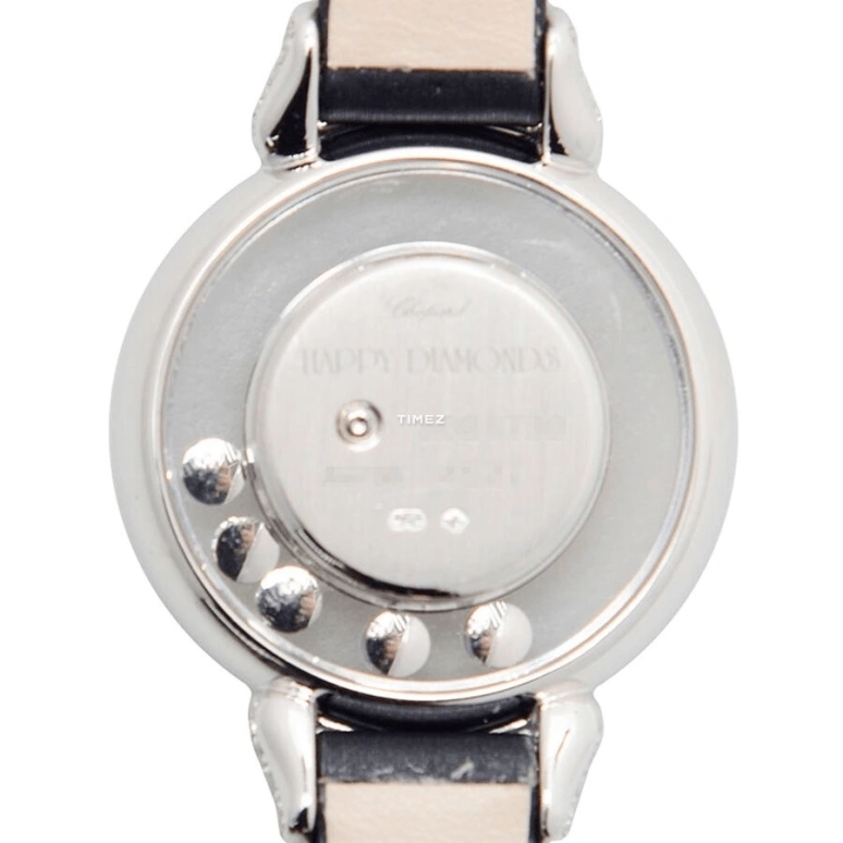 Chopard,Happy Diamonds 25.80mm,25.80mm,White Gold,White,Quartz,Sapphire,Crystal Glass,Round,209425,209425-1001