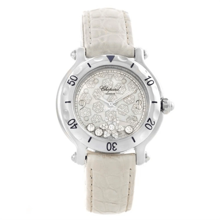 Chopard,Happy Diamonds 32mm,32mm,Stainless Steel,White,Quartz,Day,Sapphire,278949,278949-3001