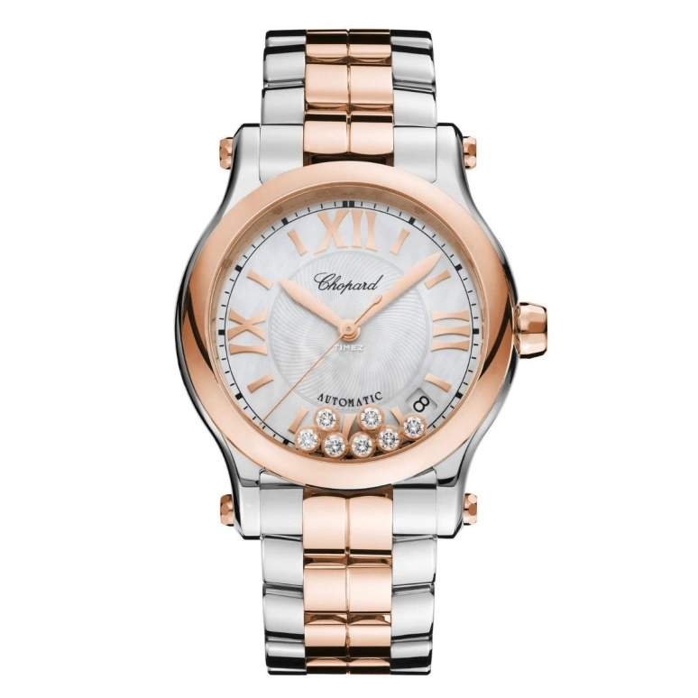 Chopard,Happy Sport 36mm,36mm,Stainless Steel,Silver,White,Automatic,Day,Sapphire,Crystal Glass,278559,278559-6009