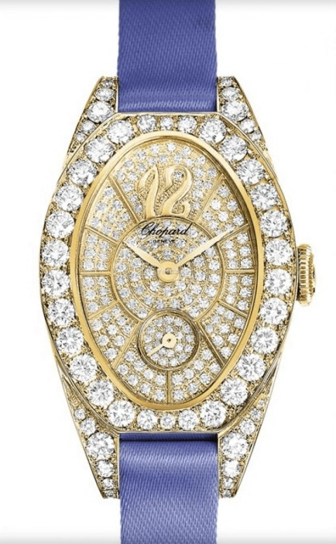 Chopard,Ladies' 24x40mm,24x40mm,Yellow Gold,Gold,Silver,Quartz,Sapphire,Oval,137228,137228-0001