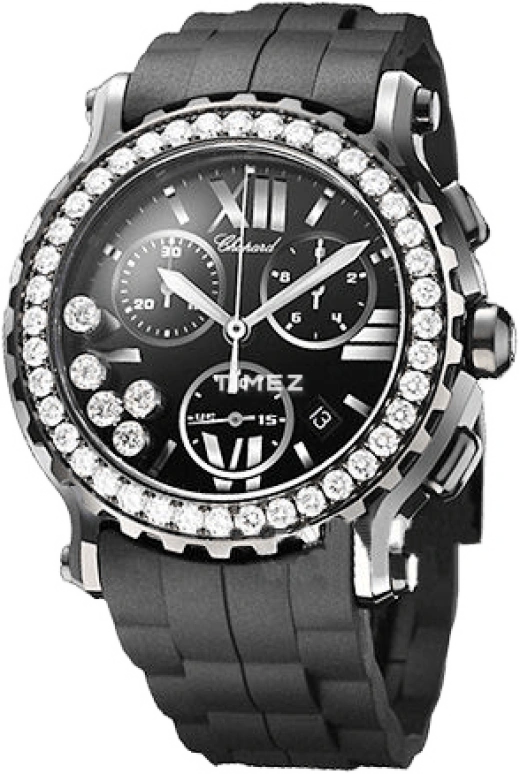 Chopard,Happy Diamonds 42mm,42mm,Stainless Steel,Black,Sapphire,Crystal Glass,Closed,288499,288499-3009