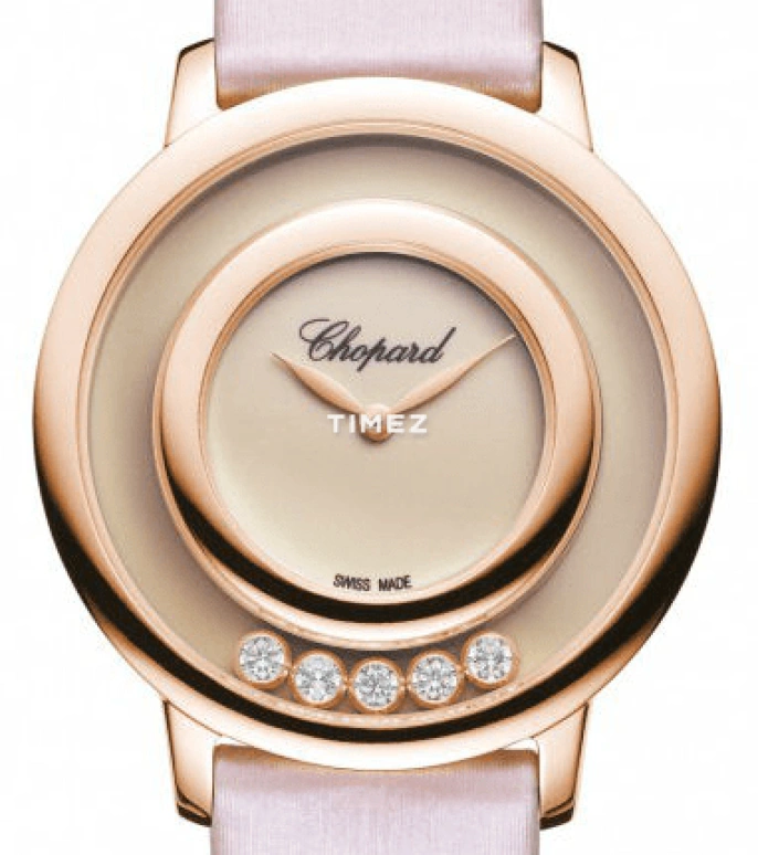 Chopard,Happy Diamonds 32mm,32mm,Rose Gold,Pink,Quartz,Sapphire,Crystal Glass,Round,209429,209429-5106