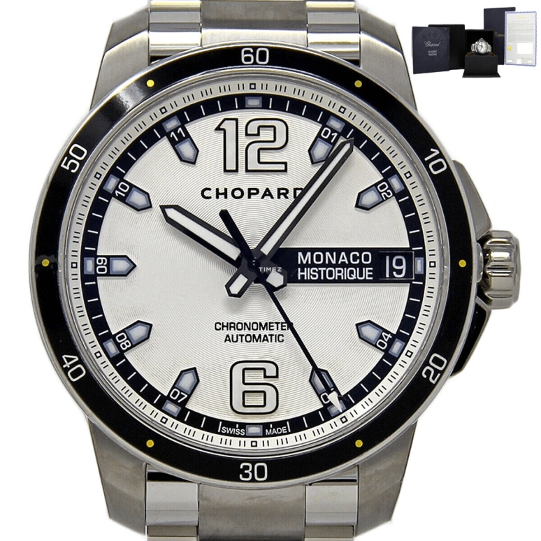 Chopard,Classic Racing 44.50mm,44.50mm,Titanium,Titanium Gold,Silver,Automatic,Day,Power Reserve Indicator,158569,158569-3002