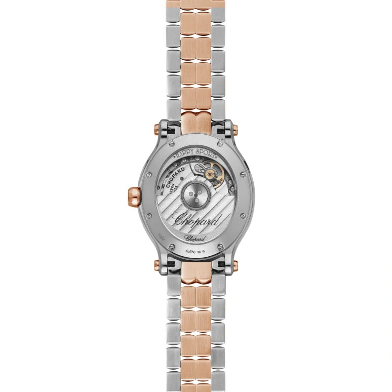 Chopard,Happy Sport 31.31x29mm,31.31x29mm,Stainless Steel,Silver,Rose Gold,Automatic,42hours,In-house Caliber,278602,278602-6004