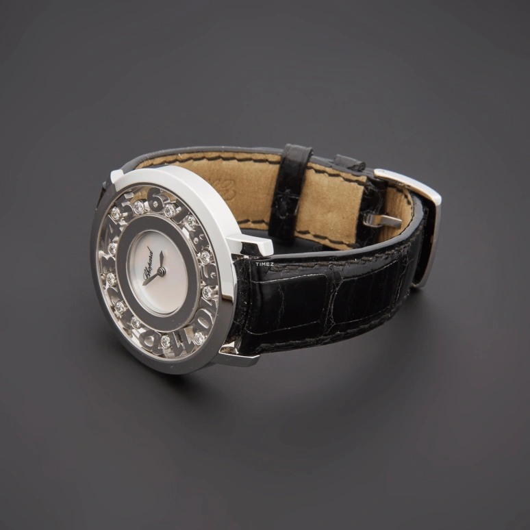 Chopard,Happy Diamonds 36mm,36mm,White Gold,White,Quartz,Sapphire,Round,207233,207233-1001