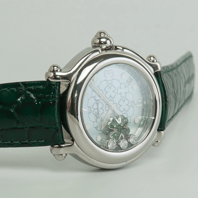 Chopard,Happy Sport 39mm,39mm,Stainless Steel,Green,Quartz,Day,Sapphire,Crystal Glass,28,28/8426-3001