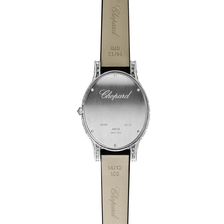 Chopard,L'HEURE DU DIAMANT 40x34.10mm,40x34.10mm,White Gold,Silver,Handwound,Sapphire,Crystal Glass,Oval,139383,139383-1201