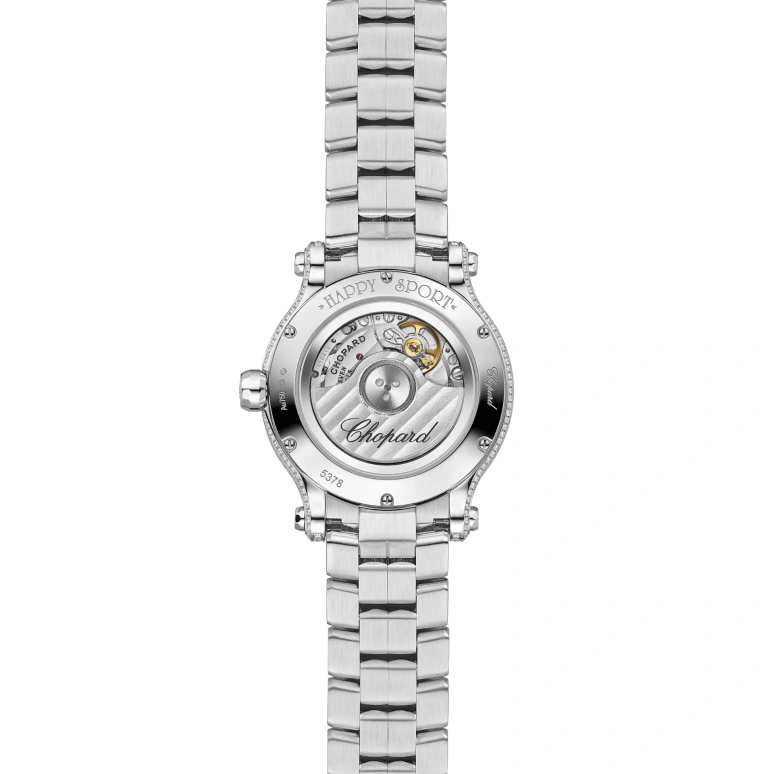 Chopard,Happy Sport 33mm,33mm,White Gold,Ocean Blue,Blue,White,Automatic,42hours,In-house Caliber,275378,275378-1001