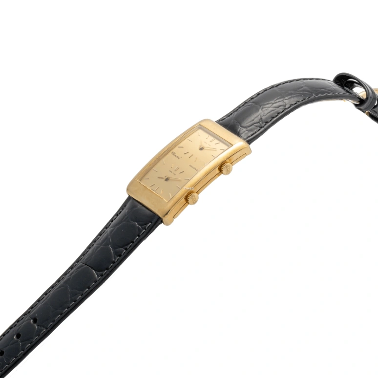 Chopard,Other 36x22mm,36x22mm,Yellow Gold,Champagne,Handwound,Dule Time,Sapphire,Crystal Glass,2087