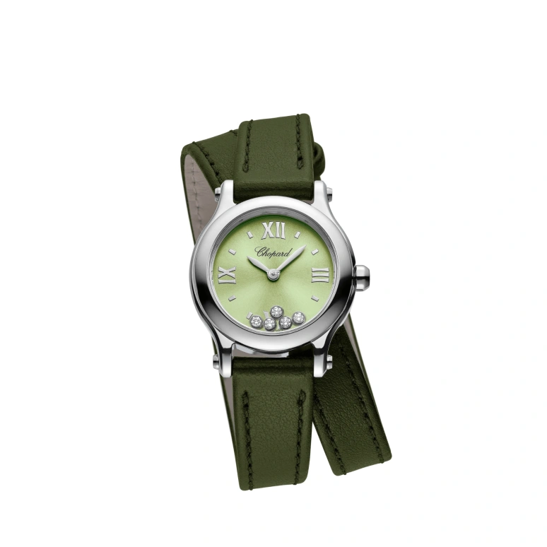 Chopard,Happy Sport 25mm,25mm,Stainless Steel,Green,Sapphire,Round,Silver White,278620,278620-3005