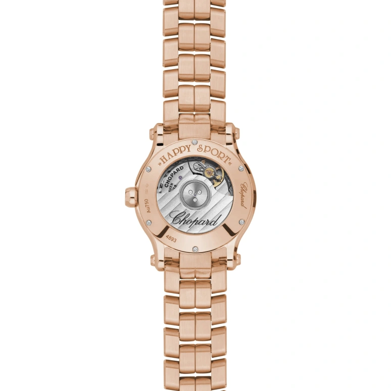 Chopard,Happy Sport 30mm,30mm,Rose Gold,Silver White,Sapphire,Crystal Glass,274893,274893-5014