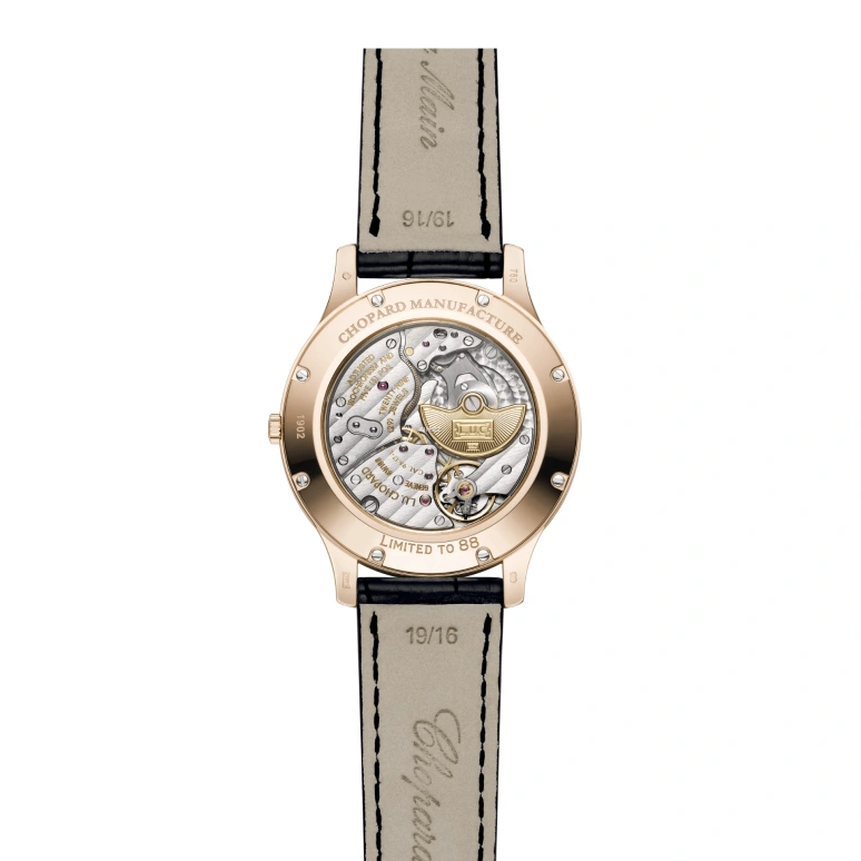 Chopard,L.U.C 39.50mm,39.50mm,Rose Gold,Rose Gold,Black,Automatic,Sapphire,Crystal Glass,Round,161902,161902-5079