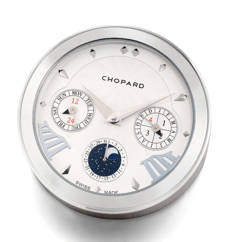 Chopard,Other 120mm,120mm,Brass,Silver White,Quartz,Moonphase,Perpetual Calendar,Leap Year,Month,In-house Caliber,Round,CHP02368