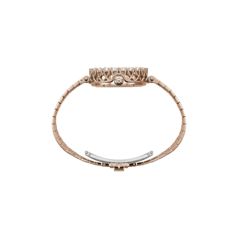 Chopard,L'HEURE DU DIAMANT 26mm,26mm,Rose Gold,Silver White,Handwound,Sapphire,Crystal Glass,Round,10A178,10A178-5101