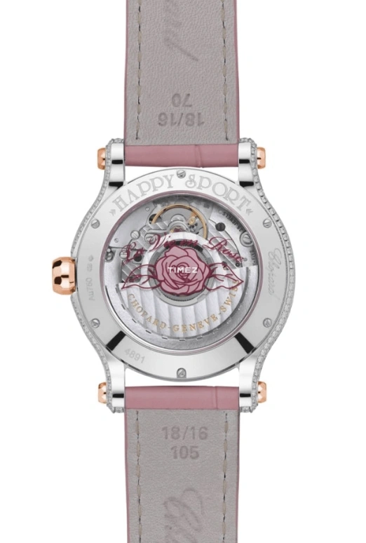 Chopard,Happy Diamonds 36mm,36mm,Rose Gold,White Gold,Silver,Automatic,Sapphire,Crystal Glass,Round,274891,274891-9001